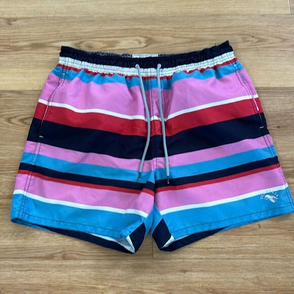 Ted Baker Mens Stripe Swim Trunks Size 3 38 Preppy Pull-on Beach Vacation Summer - Picture 1 of 7